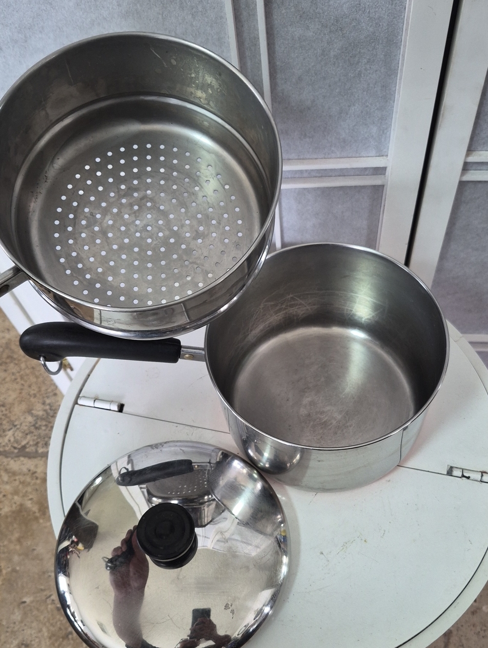 COPY - COPY - Vintage Revere Ware 3 Qt Copper Bottom Pot and Steamer Set - Picture 6 of 8